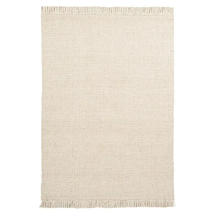 Kayoom Fransenteppich Pixy 525 - Creme, 290 x 200 cm, 60 % Wolle, 40 % Viskose - Draufsicht