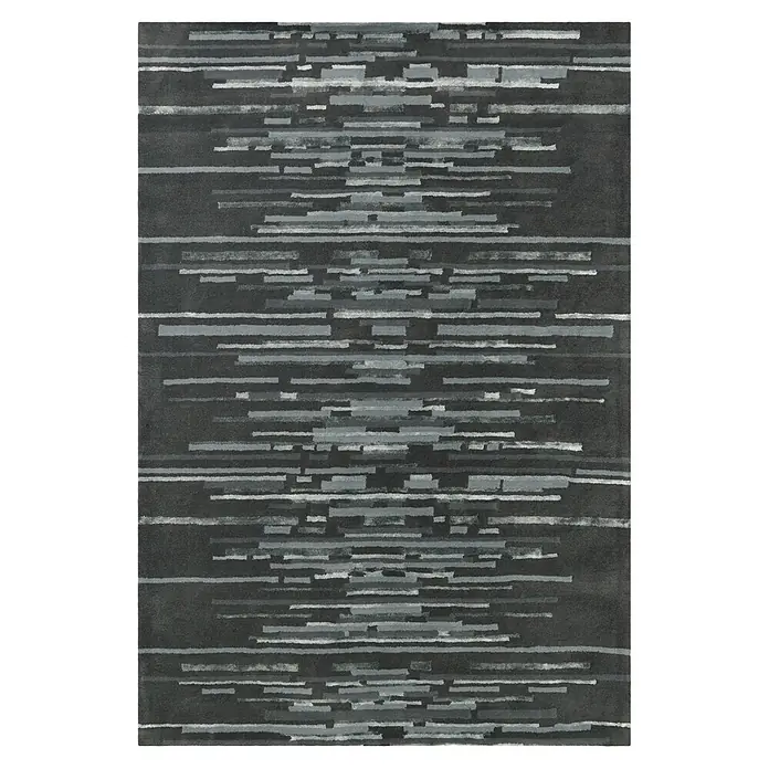 Kayoom Kurzflorteppich Satin 8059 - Anthrazit, 240 x 170 cm, 70 % Wolle, 30 % Viskose - Draufsicht