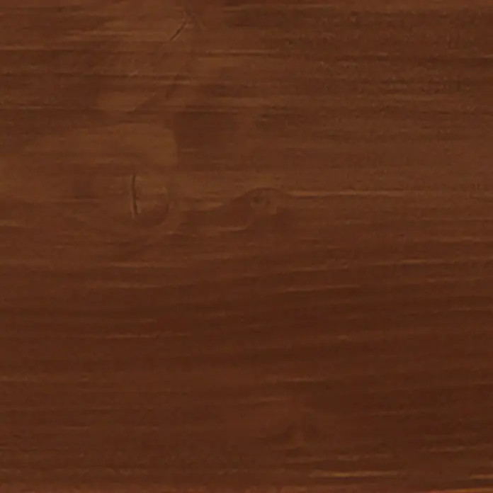 Osmo Holzlasur - Palisander - 727, 750 ml, Seidenmatt - Braunes Holzbrett mit feiner Maserung und natürlichen Astlöchern, ideal für rustikale Möbel oder dekorative Wandverkleidungen.