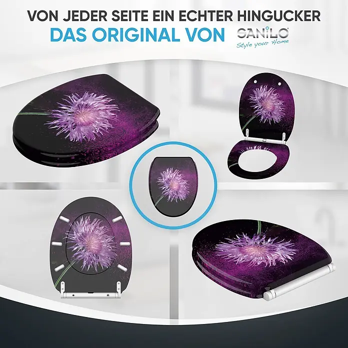 SANILO WC-Sitz Purple Dust mit Schnellverschluss - MDF, Violett, Mit Absenkautomatik