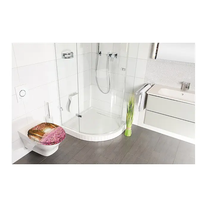 SANILO WC-Sitz Romantik mit Schnellverschluss - MDF, Pink, Mit Absenkautomatik