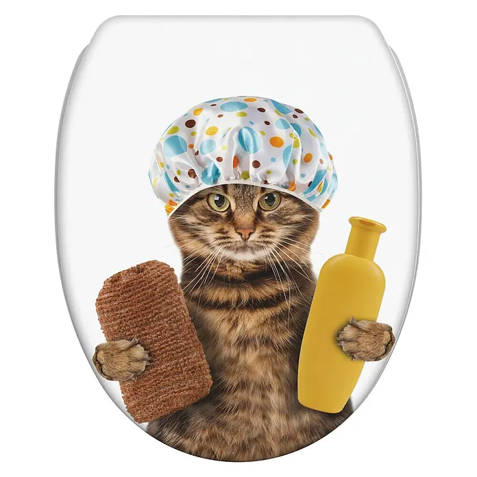 SANILO WC-Sitz Shower Cat mit Schnellverschluss - MDF, Braun, Mit Absenkautomatik
