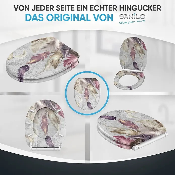 SANILO WC-Sitz Federn mit Schnellverschluss - MDF, Violett, Mit Absenkautomatik