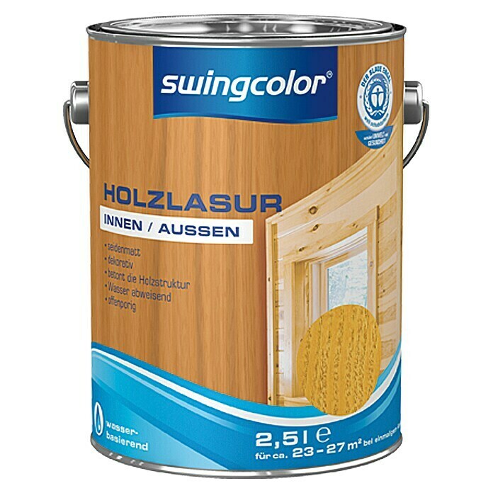 swingcolor Holzlasur (Kiefer, 2,5 l, Seidenmatt)