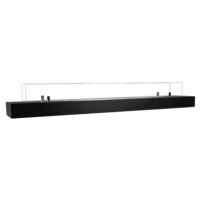 Bysil Kaminofen Bioethanol Kamineinsatz 1200 mm, 1 l Edelstahlbrenner, Schwarz matt - Material Verkleidung: Stahl, Schwarz