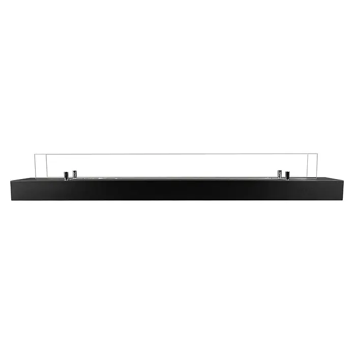 Bysil Kaminofen Bioethanol Kamineinsatz 1200 mm, 1 l Edelstahlbrenner, Schwarz matt - Material Verkleidung: Stahl, Schwarz