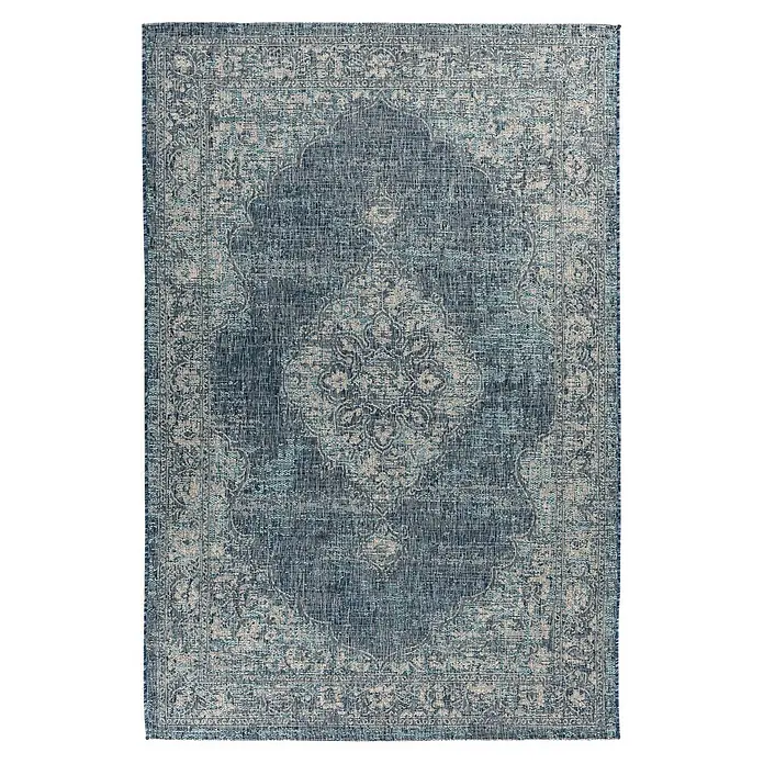 Kayoom Outdoor-Teppich Nautic 885 - Blau, 150 x 80 cm, 100 % Polypropylen - Draufsicht