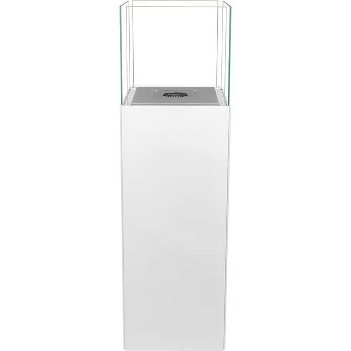 Bysil Kaminofen Bioethanol Standkamin Patio, 3 l Edelstahlbrenner, Weiß matt mit Glas - Material Verkleidung: Stahl