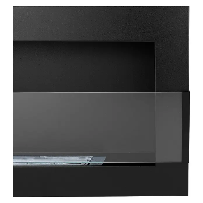 Bysil Kaminofen Bioethanol Wandkamin 65×40 cm, TÜV-Brenner 0,35 l, Schwarz matt - Material Verkleidung: Stahl