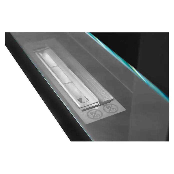 Bysil Kaminofen Bioethanol Wandkamin 65×40 cm, TÜV-Brenner 0,35 l, Schwarz matt - Material Verkleidung: Stahl