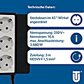 UniTEC Tischsteckdose (3-fach, Weiß/Anthrazit, 25 x 9 x 19 cm) | BAUHAUS