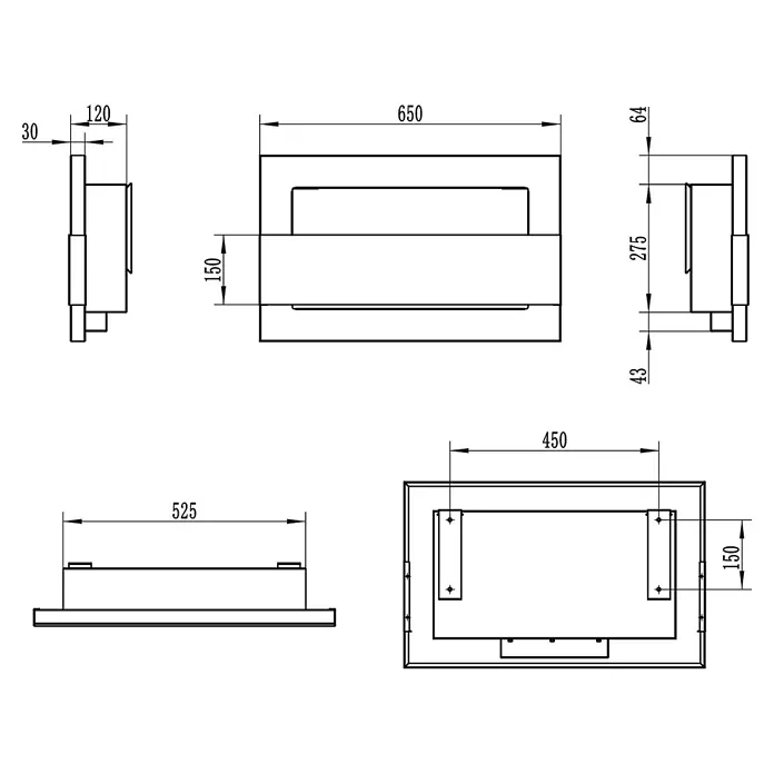 Bysil Kaminofen - Material Verkleidung: Stahl, Inox
