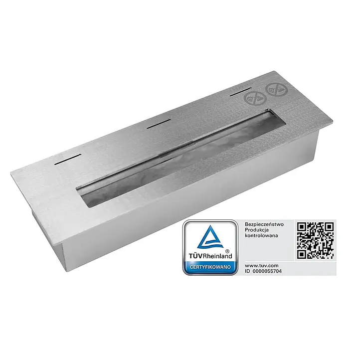 Bysil Kaminofen Bioethanol-Kamineinsatz 36 cm, 1 L Edelstahlbrenner, Schwarz Matt - Material Verkleidung: Stahl, Schwarz