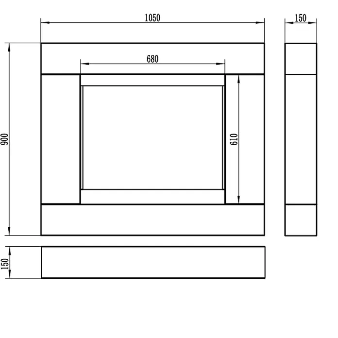 Bysil Kaminofen Bioethanol Standkamin Asne, TÜV-Brenner 1,5 l, Weiß matt mit Glas - Material Verkleidung: Stahl, Schwarz
