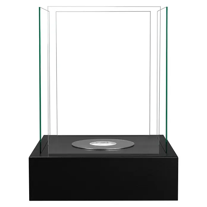 Bysil Kaminofen Bioethanol Standkamin Sunset Garden 1 l, Schwarz matt mit Glas - Material Verkleidung: Stahl