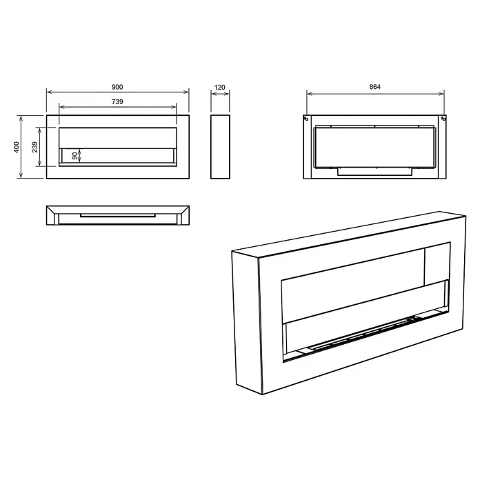 Bysil Kaminofen - Material Verkleidung: Stahl
