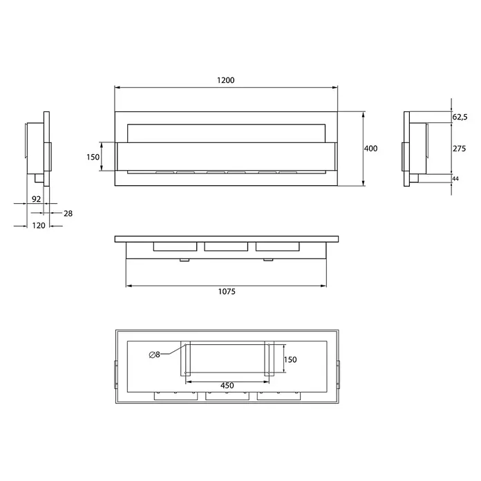 Bysil Kaminofen - Material Verkleidung: Stahl