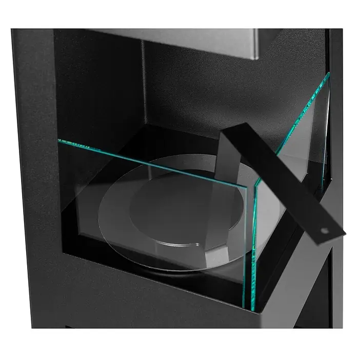 Bysil Kaminofen Bioethanol Standkamin Pyramid Garden, 0,7 l Brenner, Schwarz matt - Material Verkleidung: Stahl, Schwarz