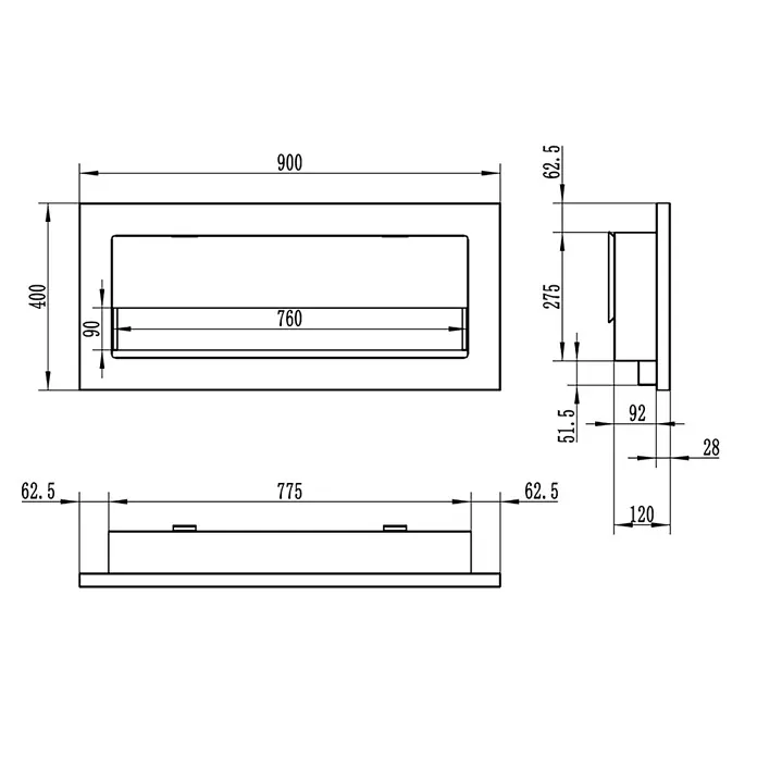 Bysil Kaminofen - Material Verkleidung: Stahl
