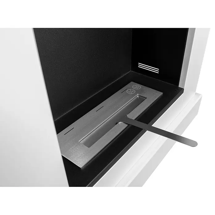 Bysil Kaminofen Bioethanol Standkamin Pula Mini, TÜV-Brenner 0,9 l, Weiß - Material Verkleidung: Stahl, Schwarz