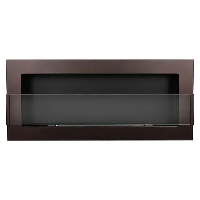 Bysil Kaminofen Bioethanol Wandkamin 90×40 cm, TÜV-Brenner 0,75 l, Braun - Material Verkleidung: Stahl, Braun