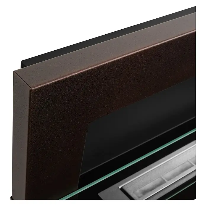Bysil Kaminofen Bioethanol Wandkamin 90×40 cm, TÜV-Brenner 0,75 l, Braun - Material Verkleidung: Stahl, Braun