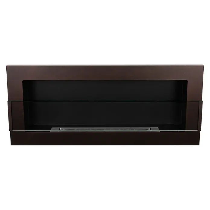 Bysil Kaminofen Bioethanol Wandkamin 90×40 cm, TÜV-Brenner 0,75 l, Braun - Material Verkleidung: Stahl, Braun
