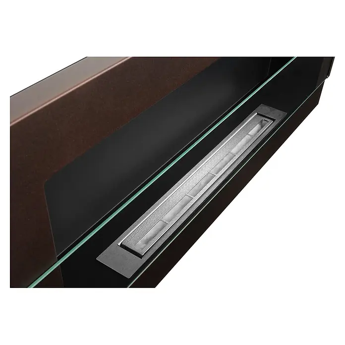 Bysil Kaminofen Bioethanol Wandkamin 90×40 cm, TÜV-Brenner 0,75 l, Braun - Material Verkleidung: Stahl, Braun
