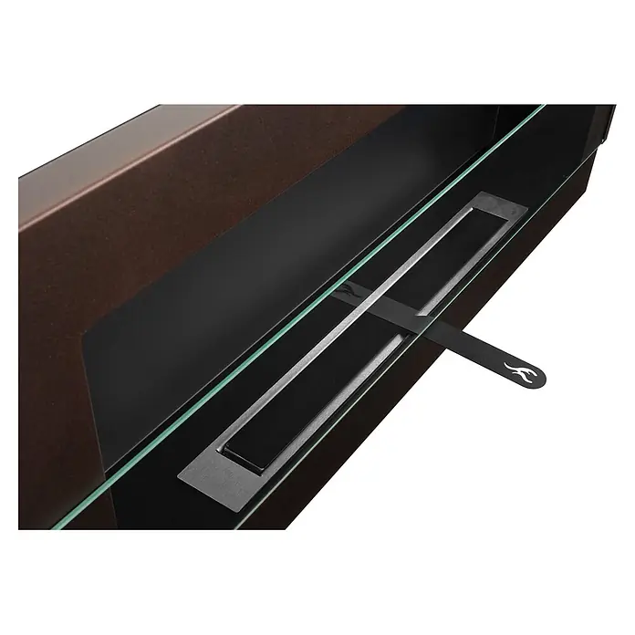Bysil Kaminofen Bioethanol Wandkamin 90×40 cm, TÜV-Brenner 0,75 l, Braun - Material Verkleidung: Stahl, Braun