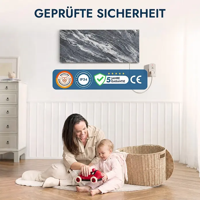Marwona Infrarotheizkörper Infrarotheizung - 800 W, Shadow Grey 800 Watt