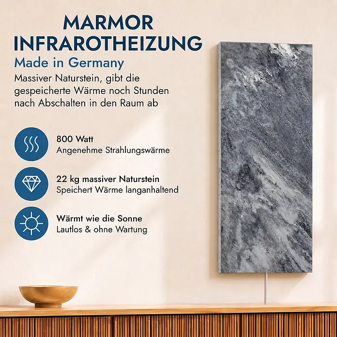 Marwona Infrarotheizkörper Infrarotheizung - 800 W, Shadow Grey 800 Watt