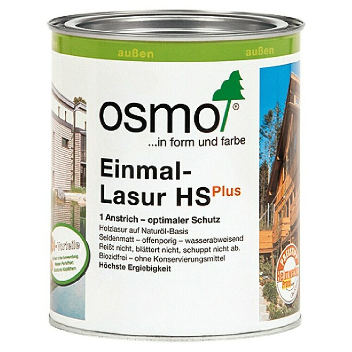 Osmo Einmal-Lasur HSPlus 9211 (Fichte Weiß, 750 ml, Seidenmatt)