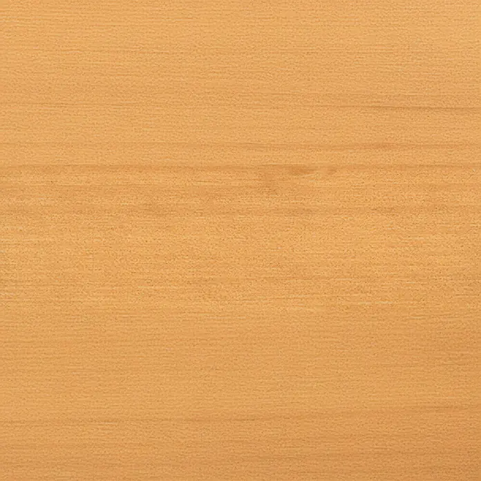 Osmo Holzlasur HSPlus 9236 - Lärche, 750 ml, Seidenmatt - Nahaufnahme einer hellbraunen Holzoberfläche mit feiner Maserung und leichter Textur, ideal für Möbel oder Innenausbau.