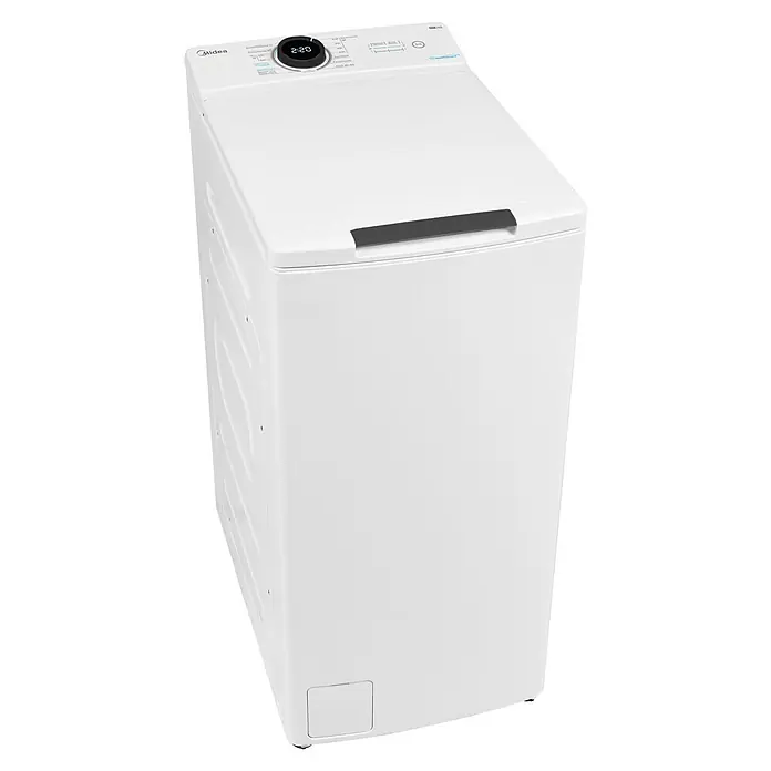 Midea Waschmaschine Toplader MF100T70B-12A - Max. Ladegewicht: 7 kg, Weiß - Diagonale Ansicht