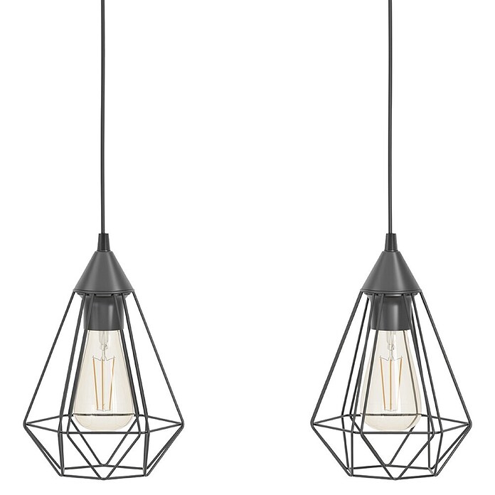 Eglo Tarbes Pendelleuchte (3 x 60 W, Schwarz, L x B x H: 79 x 17,5 x 110 cm)