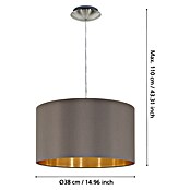 Eglo Maserlo Pendelleuchte rund (Cappuccino, Höhe: 110 cm, Max. Leistung: 60 W, E27, 1-flammig)