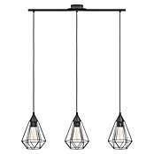 Eglo Tarbes Pendelleuchte (3 x 60 W, Schwarz, L x B x H: 79 x 17,5 x 110 cm)