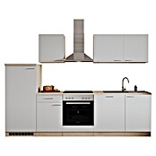 Respekta Küchenzeile KB280ENWPC (Breite: 280 cm, Mit Elektrogeräten, Weiß)