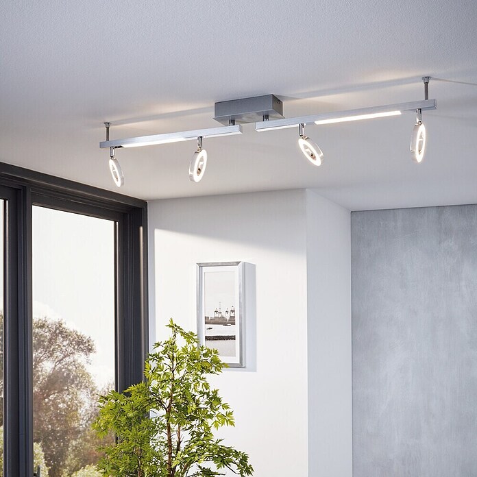 Eglo LED-Deckenstrahler Cardillio 1 (4 x 3,2 W, Chrom, L x B: 98,5 x 8,5 cm)