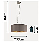 Eglo Maserlo Pendelleuchte rund (Cappuccino, Höhe: 110 cm, Max. Leistung: 180 W, E27, 3-flammig)