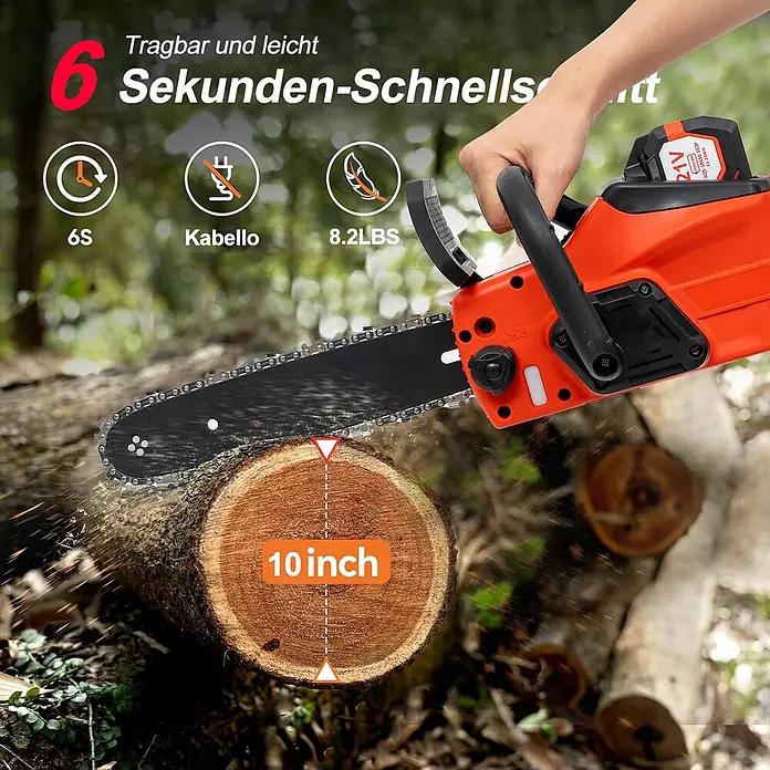 OUTIGO Akku-Kettensägen-Set - 21 V, 4,5 Ah, Anzahl Akkus: 2 Akkus, Schwertlänge: 30 cm