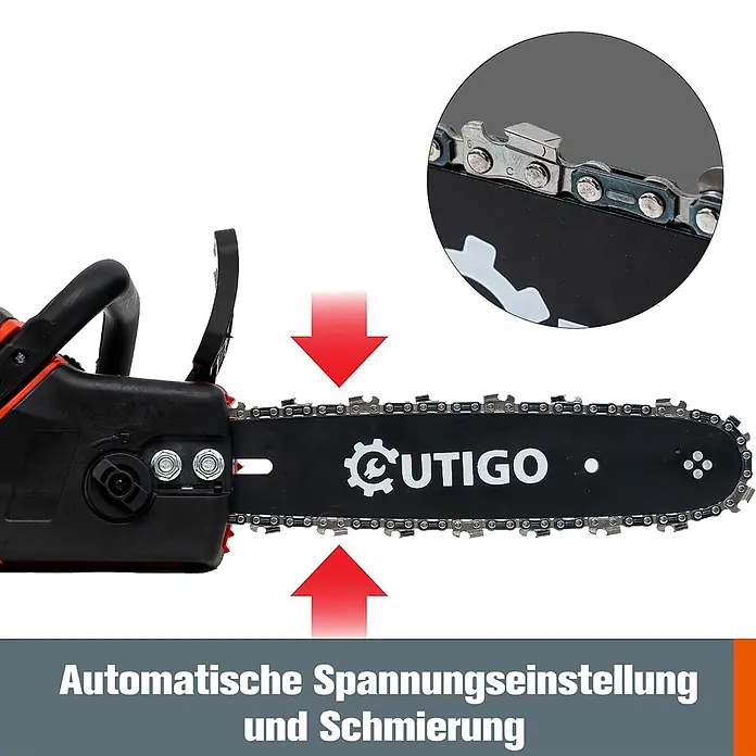 OUTIGO Akku-Kettensägen-Set - 21 V, 4,5 Ah, Anzahl Akkus: 2 Akkus, Schwertlänge: 30 cm