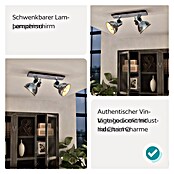 Eglo Barnstaple Deckenstrahler (2 x 40 W, Farbe: Braun-Patina, L x B: 47,5 x 9 cm)