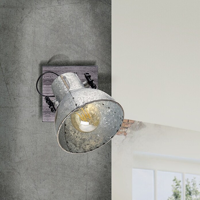 Eglo Barnstaple Wandstrahler (40 W, Farbe: Braun-Patina, L x B: 16 x 16 cm)