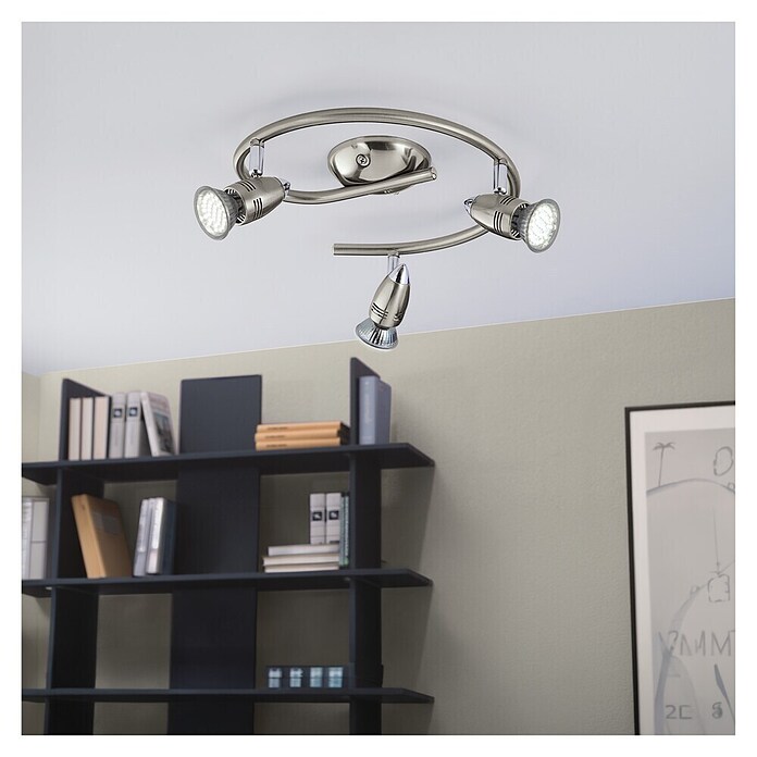 Eglo LED-Deckenstrahler MAGNUM-LED (9 W, L x B x H: 25,5 x 0 x 295 cm, Nickel-matt/Chrom, 3 Stk.) | BAUHAUS