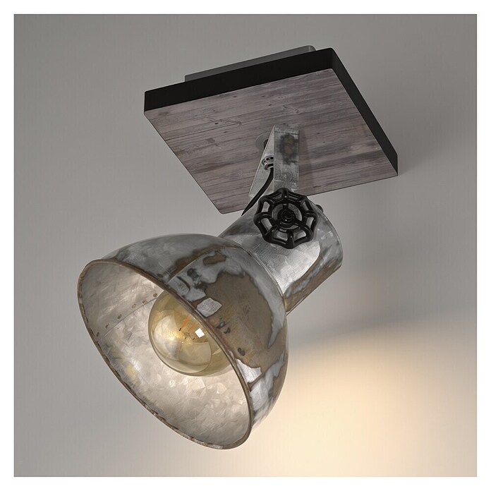Eglo Barnstaple Wandstrahler (40 W, Farbe: Braun-Patina, L x B: 16 x 16 cm)