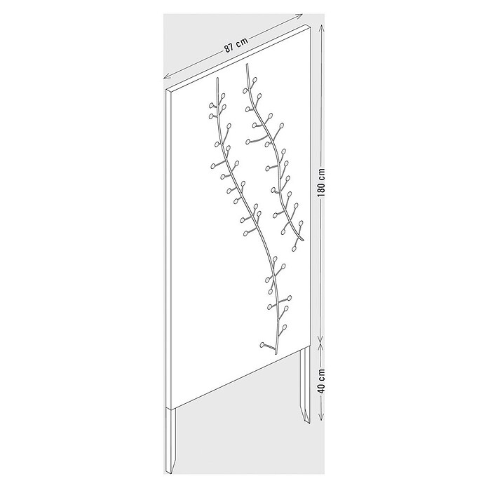 Palatino Space Vertical Sichtschutzelement Hortus (87 x 180 cm, Rostrot) | BAUHAUS