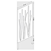 Palatino Space Vertical  Sichtschutzelement (87 x 180 cm, Cortenstahl, Motiv: Schilf, Edelrost)