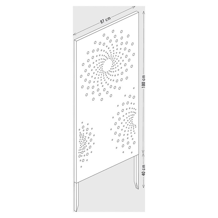 Palatino Space Vertical  Sichtschutzelement (87 x 180 cm, Cortenstahl, Motiv: Kreis, Edelrost)
