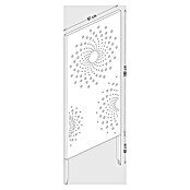 Palatino Space Vertical  Sichtschutzelement (87 x 180 cm, Cortenstahl, Motiv: Kreis, Edelrost)